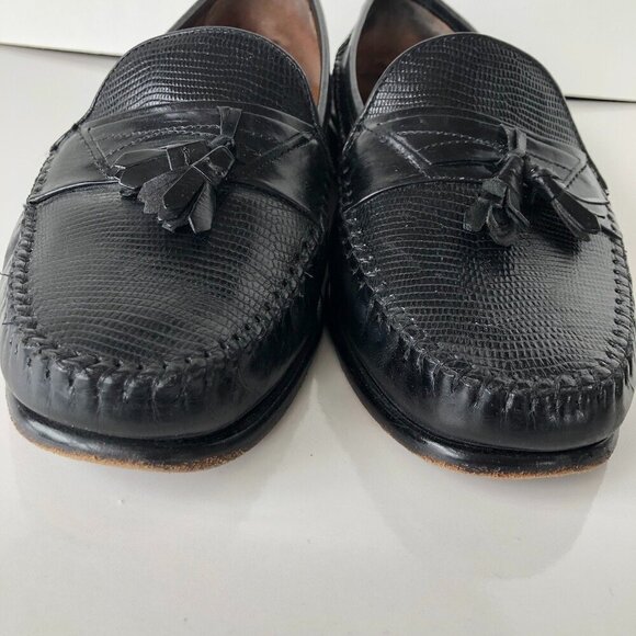 BOSTONIAN Kitlie Black Leather Tassel Men's Casual Loafers Slip On Toppied 10M - Picture 10 of 16